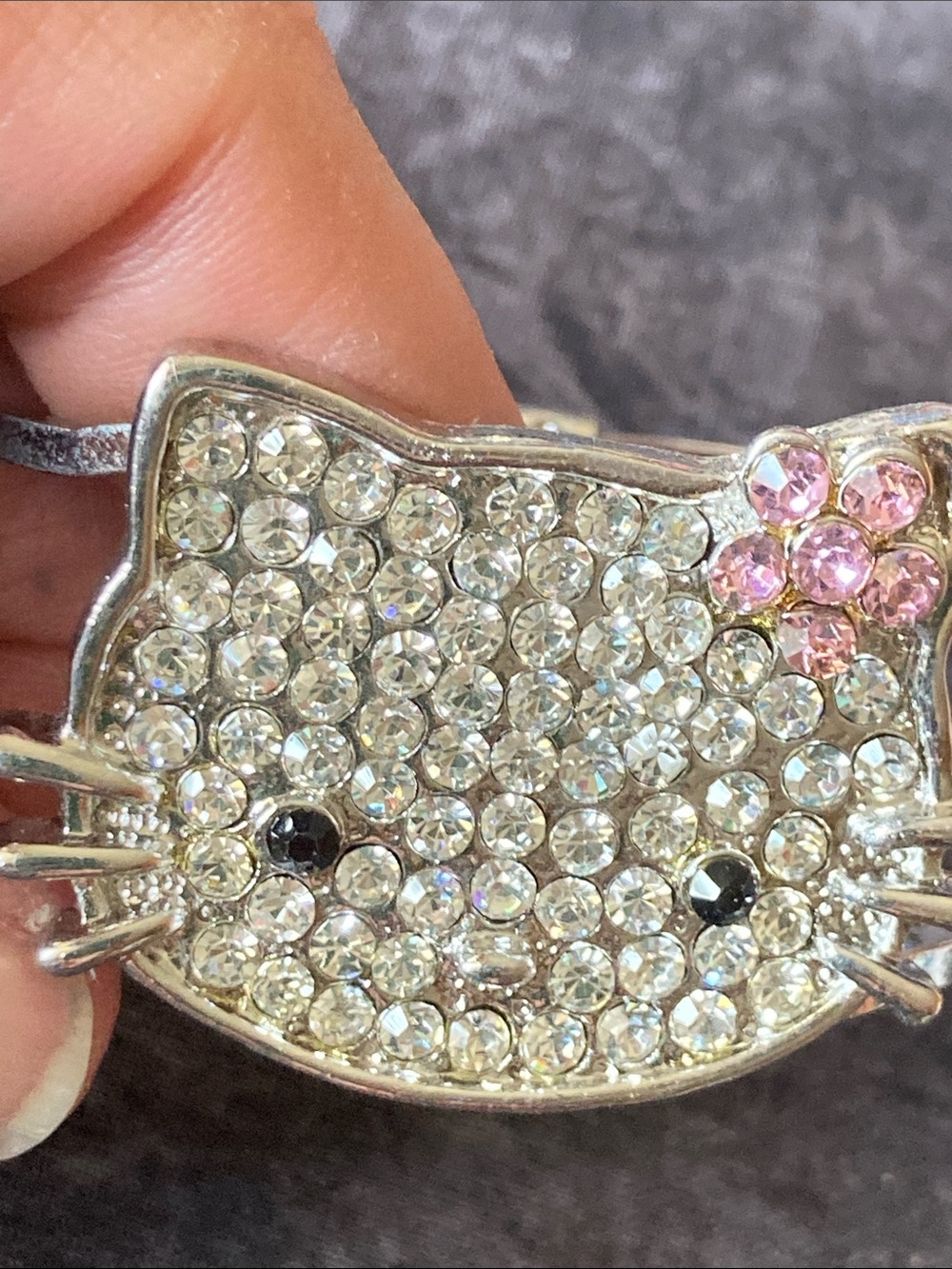 Hello Kitty Rhinestone Bangle Bracelet - Picture 2 of 4